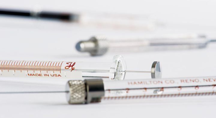 Group of Hamilton Syringes
